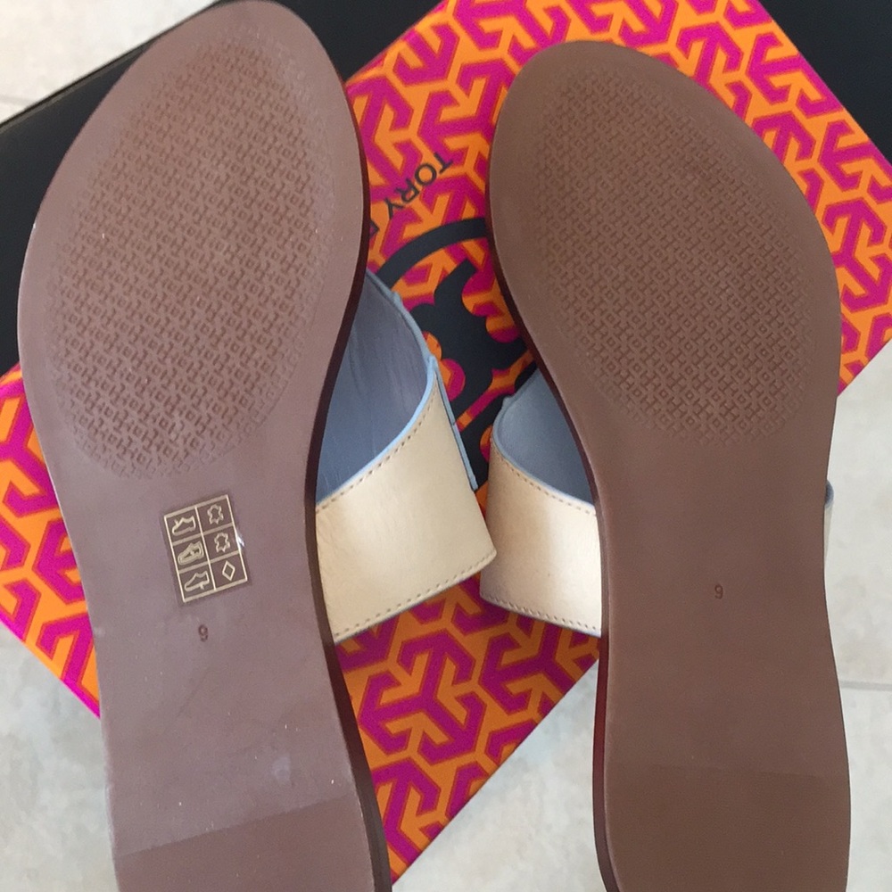 🆕Tory Burch Jamie Full Logo Sandal Dulce De Leche - Picture 5 of 8